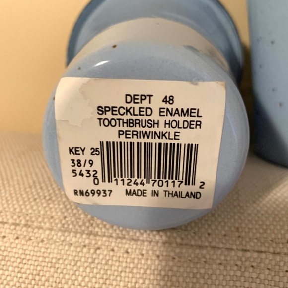 Martha Stewart NEW 4 Piece Speckle Enamel Bathroom Accessory Set Periwinkle Blue - Picture 11 of 12